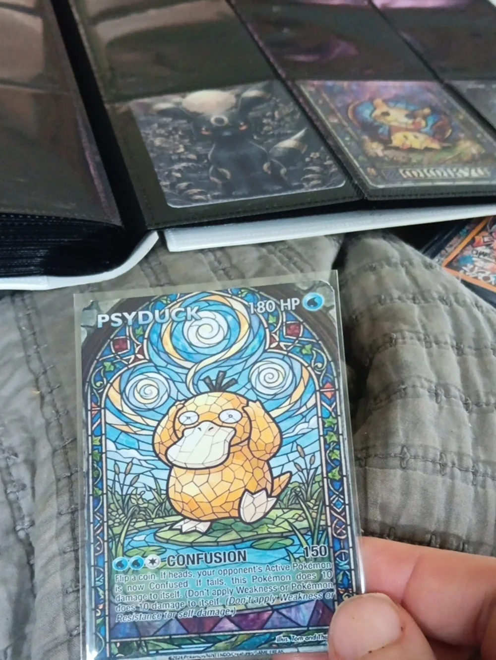 Psyduck Stained Glass Design Pet Card Sleeve - Yellow